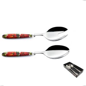 Confezione Vetrina 2 pezzi Insalata Clip Vero Albenga, acciaio 18.0 nickel free, manicatura pbt sublimato acciaio lucido