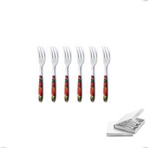 Confezione a libro 6 pezzi forchette dolce Vero Albenga, acciaio 18.0 nickel free, manicatura pbt sublimato acciaio lucido