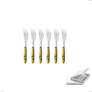 Confezione a libro 6 pezzi forchette dolce Vero Sorrento, acciaio 18.0 nickel free, manicatura pbt sublimato acciaio lucido