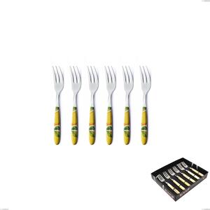 Confezione vetrina 6 pezzi forchette dolce Vero Sorrento, acciaio 18.0 nickel free, manicatura pbt sublimato acciaio lucido