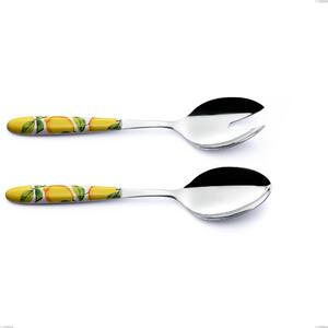 Coppia insalata Vero Sorrento, acciaio 18.0 nickel free, manicatura pbt sublimato acciaio lucido, lunghezza 250 mm