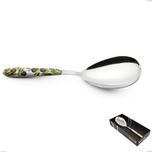 Confezione vetrina 1 pezzo pala riso Vero Taggia, acciaio 18.0 nickel free, manicatura pbt sublimato acciaio lucido