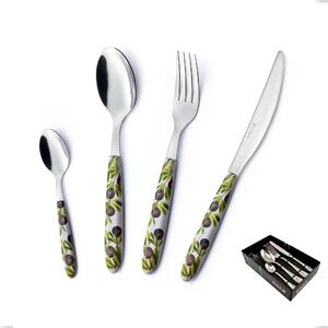 Confezione vetrina 24 pezzi Vero Taggia, acciaio 18.0 nickel free, manicatura pbt sublimato acciaio lucido