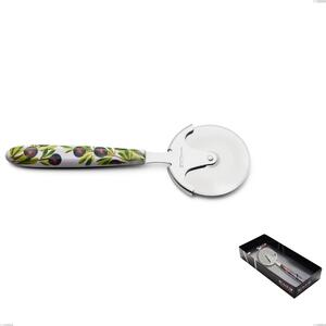 Confezione vetrina rotella tagliapizza Vero Taggia, acciaio 18.0 nickel free, manicatura pbt sublimato acciaio lucido