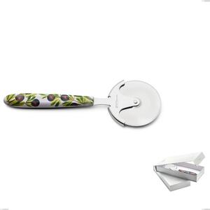Confezione a libro 1 rotella tagliapizza Vero Taggia, acciaio 18.0 nickel free, manicatura pbt sublimato acciaio lucido