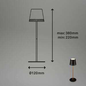 Briloner Lampada LED da tavolo Kiki accu 3.000K nero/oro