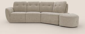Cerbero divano angolare con pouf mobile in morbido bouclé impermeabile