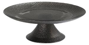 Alzata con piede Charme black in vetro effetto glitter colore nero cm 21,5