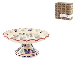 Alzata Havana in stoneware decorato cm 20x9,5 h