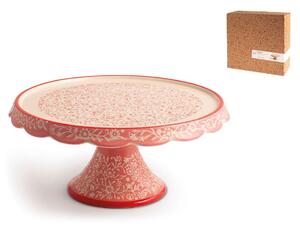 Alzata tonda Madame in stoneware decorato cm 24x12 h