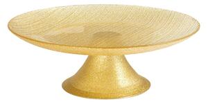 Alzata con piede Charme gold in vetro effetto glitter colore oro cm 21,5