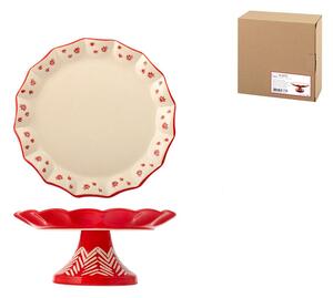 Alzata Rouge in stoneware con piede cm 20x9,5