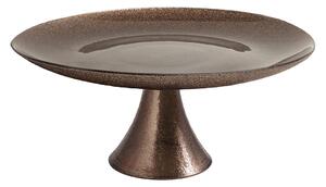 Alzata con piede Regent in vetro effetto glitter colore bronzo cm 28