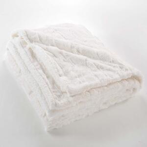 Coperta color crema in micropile 180x220 cm Foxy – douceur d'intérieur