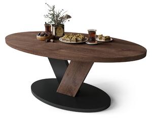 LOVA Rovere Marrone/Nero – TAVOLINO OVALE 110x60 cm TAVOLINO DA CAFFÈ MODERNO