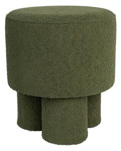 Poggiapiedi verde con rivestimento in bouclé Marcos – White Label