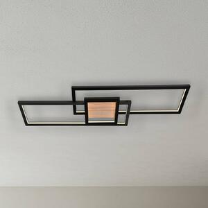 Plafoniera a LED Emiljan Lindby, dimmerabile, Nero, Soggiorno / Sala da pranzo, Metallo, Moderno, Plafoniera LED