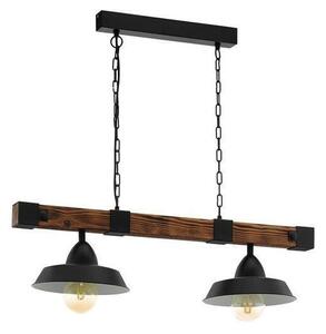 Apparecchio a sospensione LB22 acciaio/legno 2xE27 49684