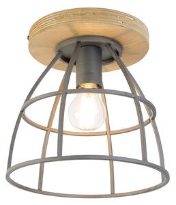 Lampada da soffitto intelligente grigio scuro con legno incl. WiFi E27 - Arthur