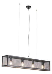 Lampada a sospensione industriale intelligente nera incl. 4 WiFi A60 - Cage Wire