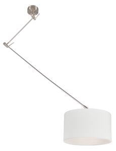 Lampada a sospensione intelligente in acciaio con paralume bianco 35 cm incl. Wifi A60 - Blitz