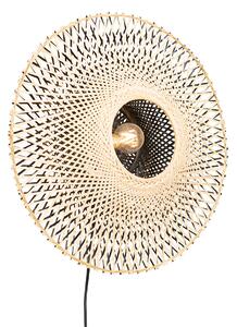 Lampada da parete intelligente in bambù 50 cm con spina incl. Wifi A60 - Rina