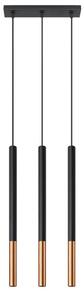 Lampada a Sospensione in Acciaio MOZAICA 3L Nero 3xG9