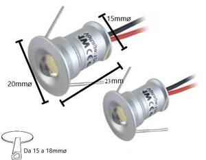 Kit 2 Faretti Segnapasso LED 1W - IP44 Colore Bianco Caldo 3.000K