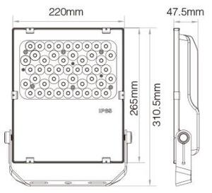 Proiettore LED 50W RGB+CCT IP66 Angolo 25° Dimmerabile - 2.4GHz Colore RGB+CCT