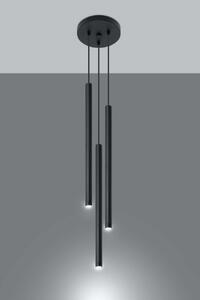 Lampadario in Acciaio a Sospensione 3xG9 PASTELO 3P Nero da interno