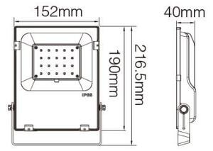 Faro LED 20W RGB+CCT IP65 Dimmerabile - RF 24 GHz Colore RGB+CCT