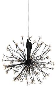 Lampada a sospensione natalizia sferica nera 60 cm con LED e timer IP44 - Nobu