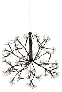 Lampada a sospensione natalizia a sfera nera 40 cm con LED e timer IP44 - Nobu