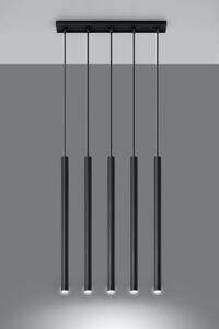 Lampadario in Acciaio a sospensione 5xG9 PASTELO 5 Nero da Interno