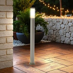 Paletto da Giardino 100cm acciaio INOX GRIGIO IK06 IP54 base E27