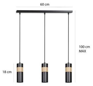Lampadario a sospensione AKARI 3 BLACK