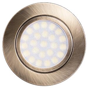 Faro da Incasso LED 220V 4W IP44 Foro ⌀56 - 60mm Ottone Satinato Colore Bianco Naturale 4.200K