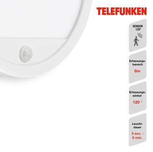 Telefunken 313706TF-LED Applique da esterno con sensore LED/15W/230V IP44