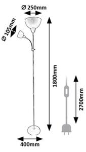 Rabalux 74103 - Lampada da terra ACTION PRO 1xE27/60W/230V + 1xE14/25W beige