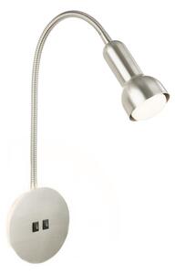 Briloner 2178012 - LED Lampada flessibile da muro 1xE14/10W/230V + LED/3W cromo