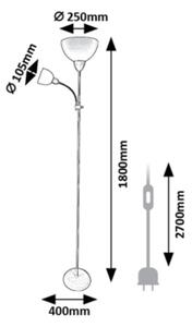 Rabalux 74102 - Lampada da terra ACTION PRO 1xE27/60W/230V + 1xE14/25W verde