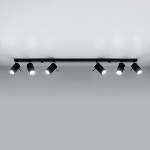 Plafoniera da soffitto in Acciaio 6xGU10 RING 6L Nera da interno