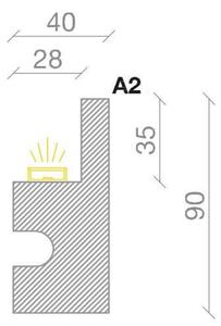 Cornice Pitturabile per Illuminazione Unidirezionale per Strisce LED - 115m Variante Lunghezza 115 Metri