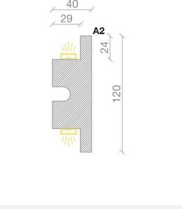 Cornice Pitturabile per Illuminazione Bidirezionale per Strisce LED da 115m Variante Lunghezza 115 Metri