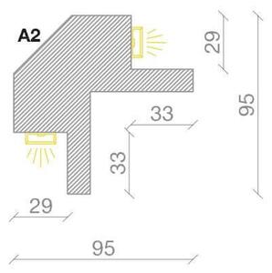 Cornice Pitturabile per Illuminazione Bidirezionale per Strisce LED - 115m Variante Lunghezza 115 Metri