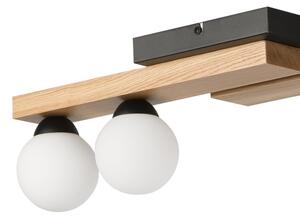 Lampadario a sospensione con filo CORTINA 2xE27/15W/230V + 2xG9/5W/230V nero/quercia