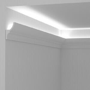 Cornice Pitturabile Convessa per parete per Strisce LED - 2m Variante Lunghezza 2 Metri