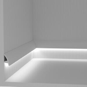 Cornice Pitturabile per Illuminazione Segnapasso o a Soffitto per Strisce LED - 2m Variante Lunghezza 2 Metri
