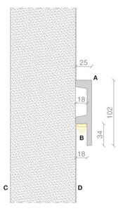 Cornice Pitturabile Piana da parete o soffitto per Strisce LED - 2m Variante Lunghezza 2 Metri