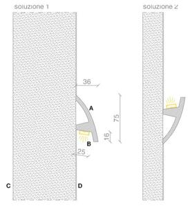 Cornice Pitturabile per Illuminazione Segnapasso o a Soffitto per Strisce LED - 2m Variante Lunghezza 2 Metri